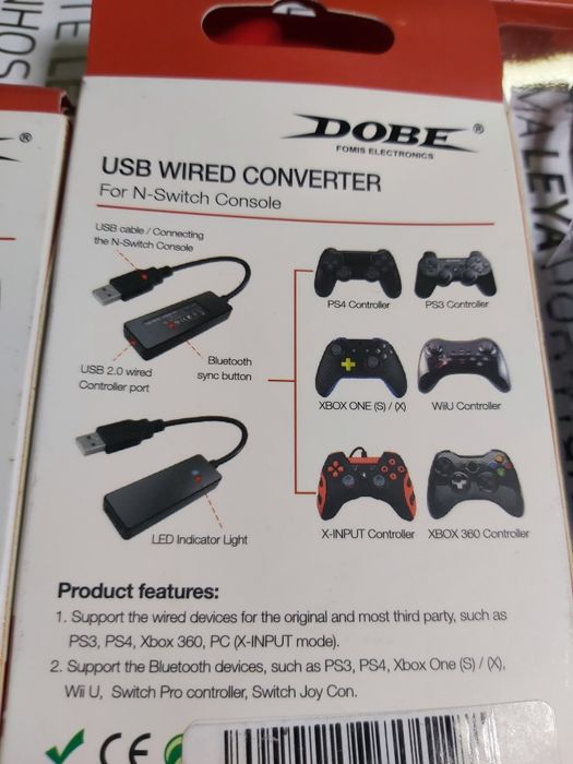 conversor USB compatível com PS4, PS3, Xbox 360, Xbox One X/S n-Switch