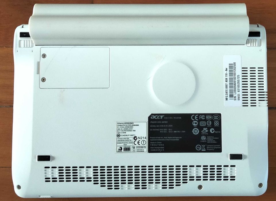 Computador portátil ou Notebook Acer Aspire One Zg5