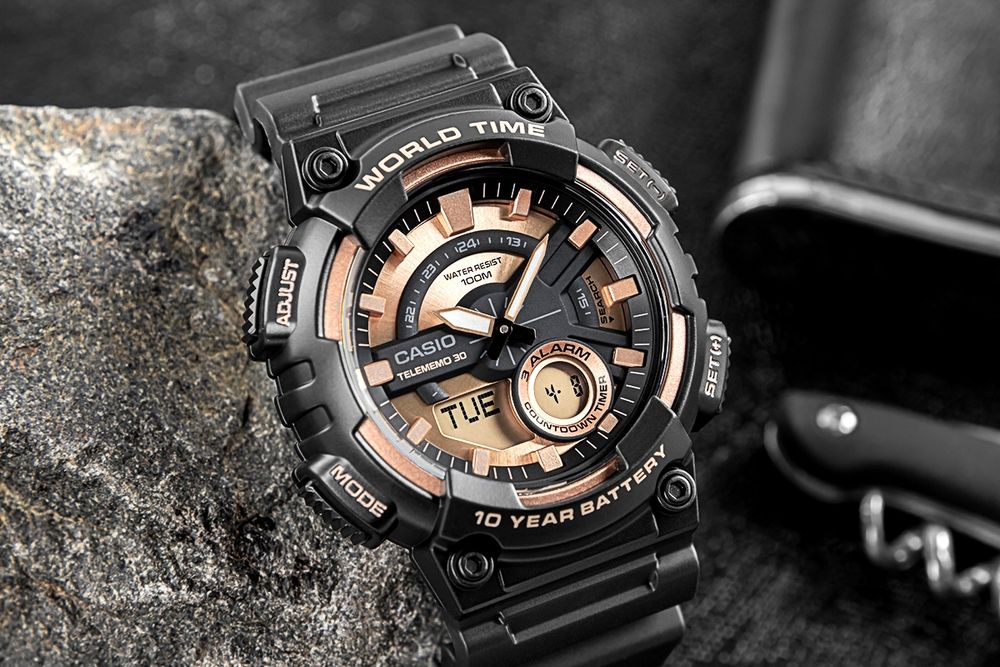 zegarek męski casio gerton aeq-110w-1a3vdf + box