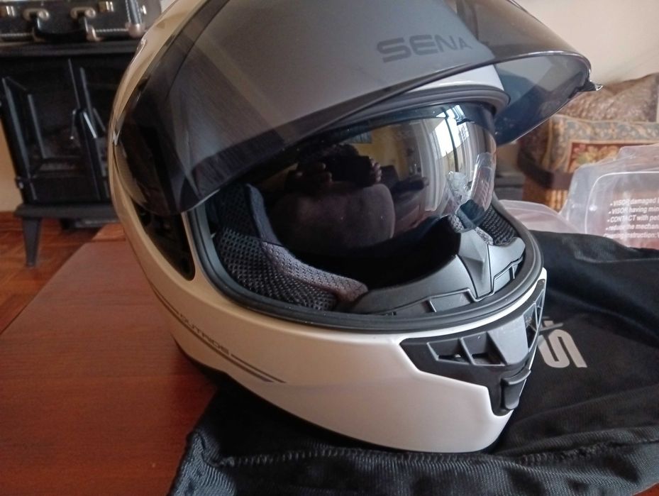 Capacete "Sena" branco com Bluetooth, L