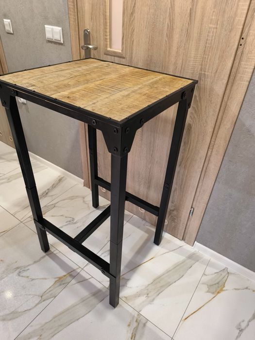 Nowy Stolik barowy, 60x55x107 cm, surowe drewno mango stół unikatowy