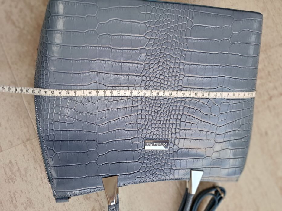 Niebieska torebka skóra naturalna Patrizia Piu