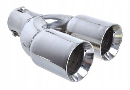 KOŃCÓWKA Wydechu Sportowa Chrom Duża PODWÓJNA 2x 76mm DYFUZOR Sklep