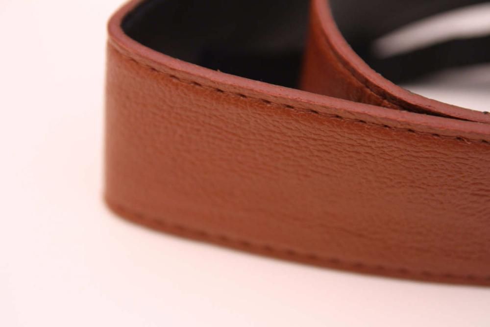 Fita Correia Pele Castanha Máquina Fotográfica DSRL Canon, Nikon, Sony