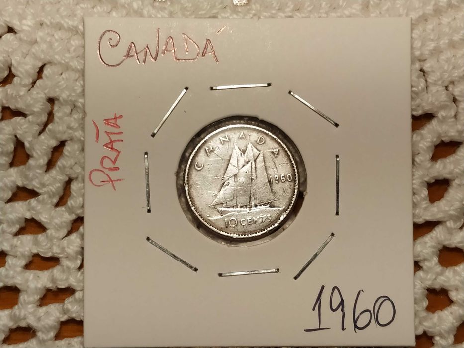 Canadá - moeda em prata de 10 cêntimos de 1960