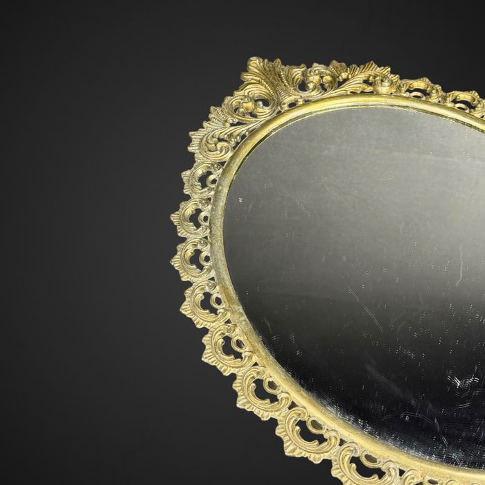 Lustro Ścienne w Złotej Ramie Rokoko Pałacowe mosiądz B61/021806
