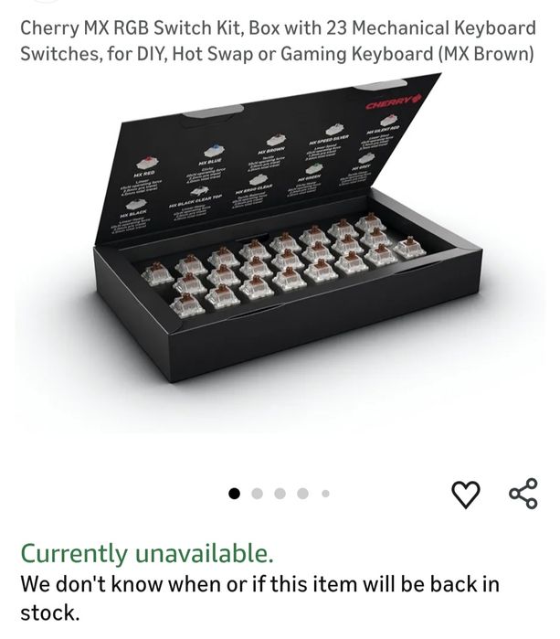 Набор свічей( клавіш)механіка CHERRY MX RGB Brown  Німеччина Оригінал