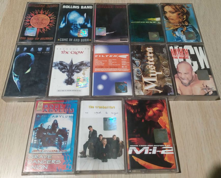Kasety audio - Aerosmith, Metallica, OST, Madonna, Rollins Band, Queen