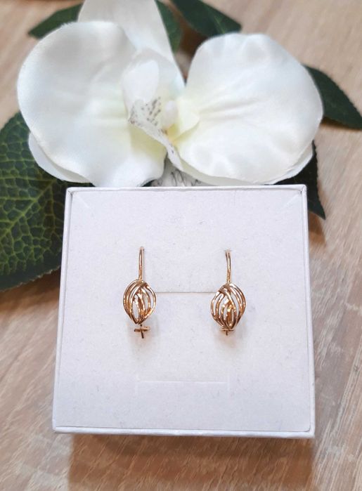 Złote kolczyki p.585/1,51g eliptyczne fronty