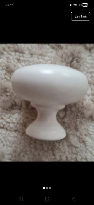 Uchwyty gałki białe kryształowe srebrne Meblik