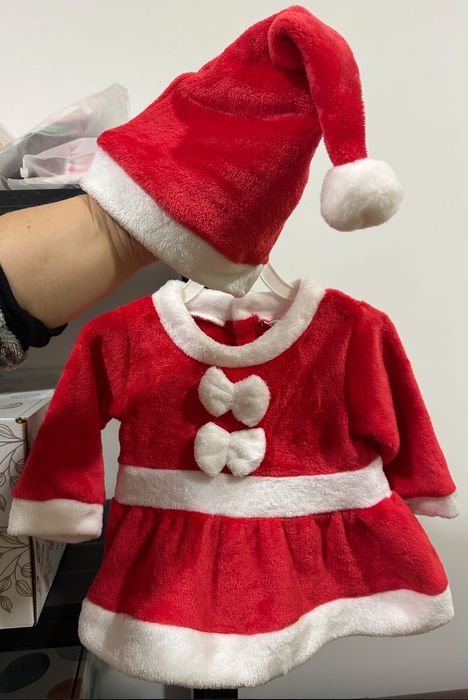 Vestido + Gorro de Natal Recém - Nascido Novo