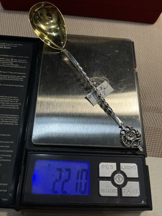 Ложка серебряная( позолота) Таллин  СССР  916’ звезда - новая