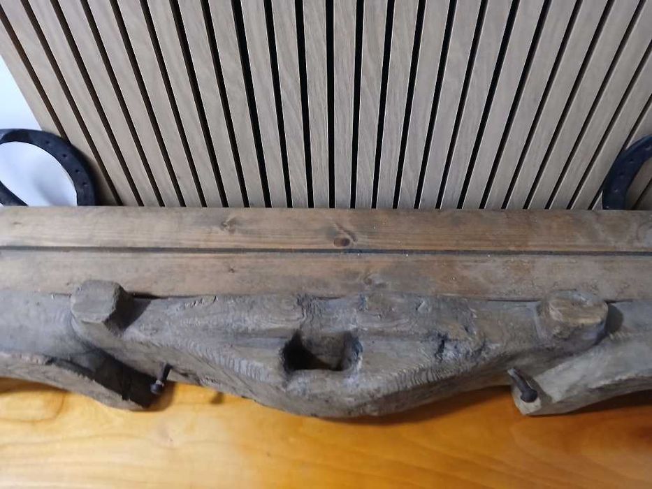 Jarzmo Uprząż Stara Drewniana Półka Antyk Vintage Zabytkowe