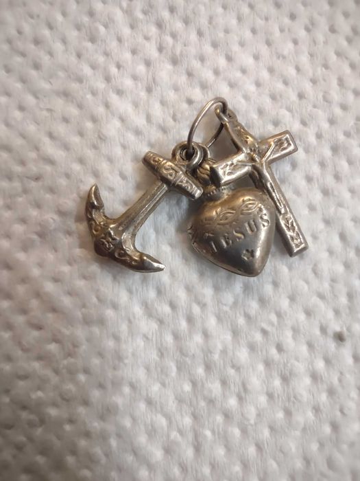 Srebro antyk Wiara Nadzieja i Miłość