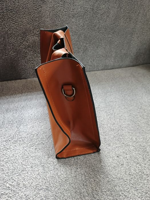 Torebka Damska Shopper/Tote w Kolorze Karmelowym/Koniakowym