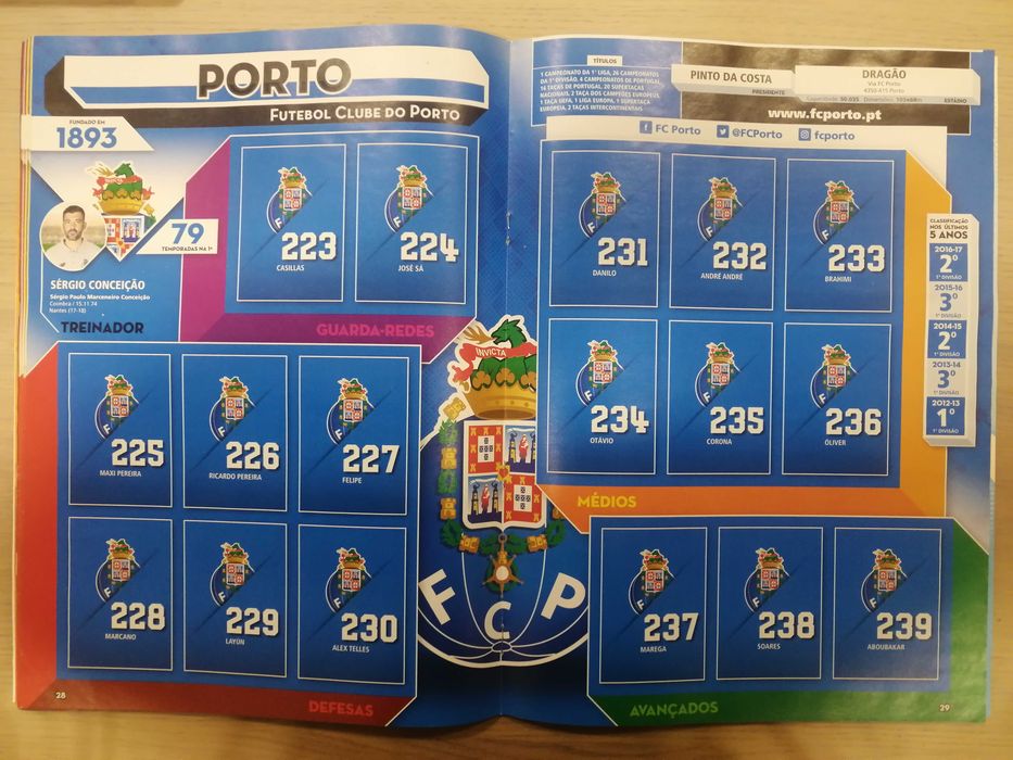 Caderneta Futebol 2017-18 - Panini [Vazia]