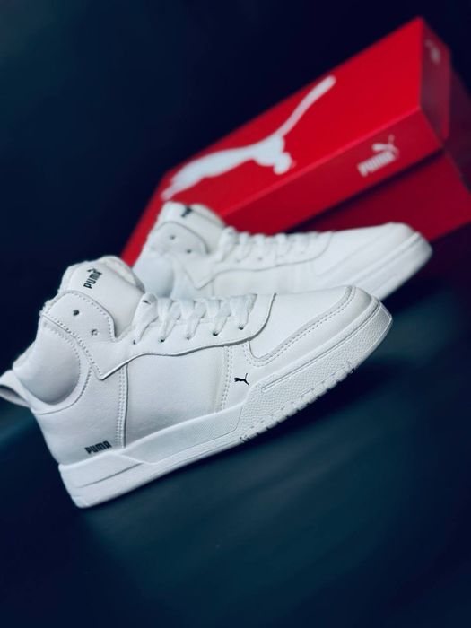 Зима 2026 Скидка! Кожаные зимние кроссовки Пума белые зимові кросівки Puma Топ 2026 Зимние женские кросовки бренду Puma/ белые красовки на зиму пума