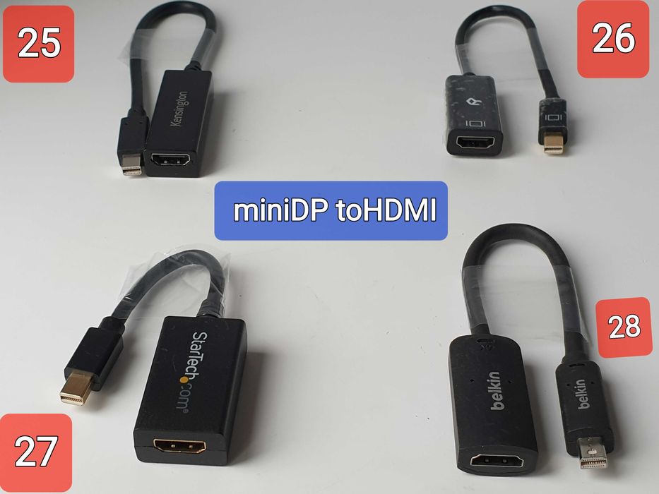 адаптер Mini DisplayPort Thunderbolt HDMI/VGA/DVI/DisplayPort/1-32ШТ
