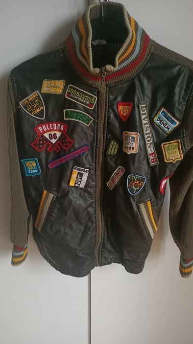 Kurka chłopięca junior pilotka z naszywkami 140cm