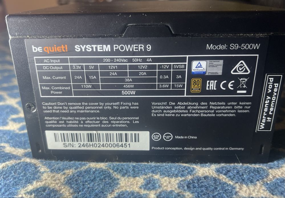 be quiet! System Power 9 500W (80+ Bronze)