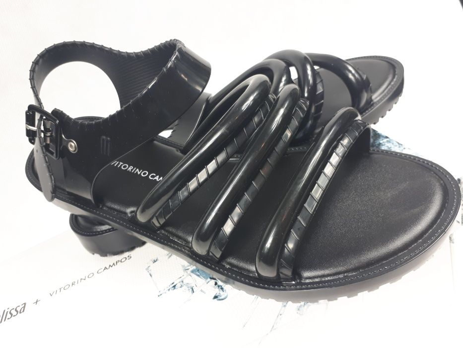 Nowe Sandały MELISSA Flox + Vitorino Campos 31852 Black klapki 40