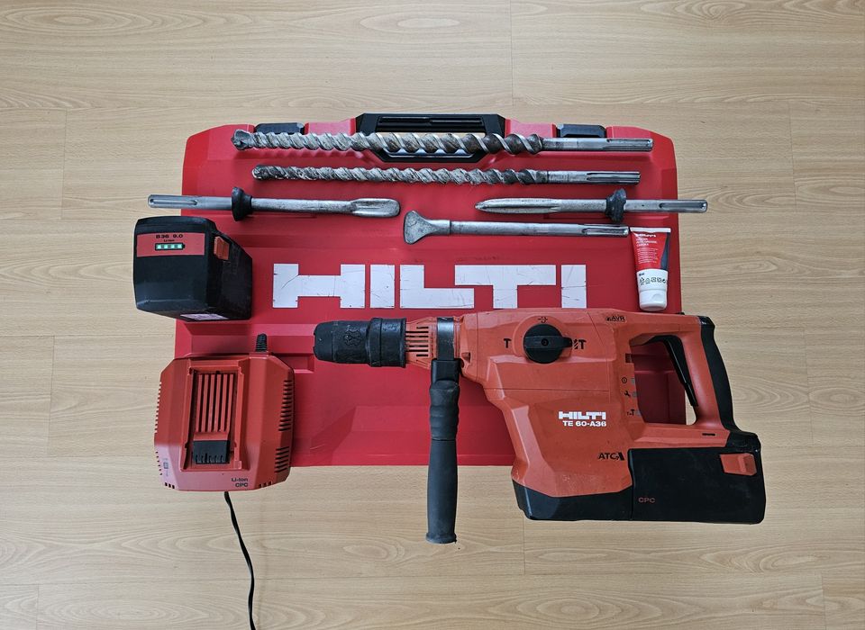 HILTI TE60-A36 ATC Młot WiercącoKujący SDS MAX 2x9.0Ah 8.1jDUŻY ZESTAW
