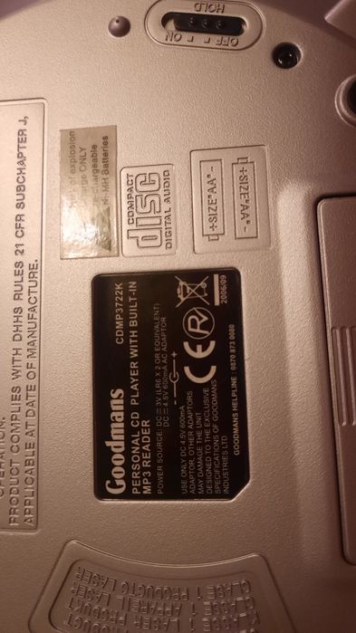 Discman cd mp3 goodmans CDMP3722K Nowy