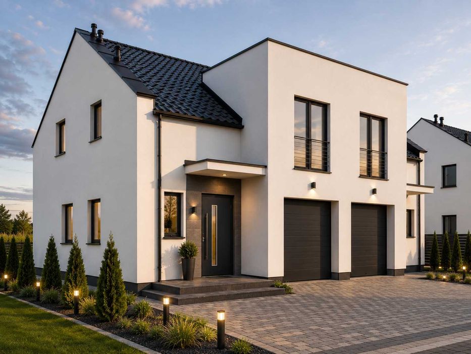 Dom bliźniak 120m2 z garażem pompa ciepła