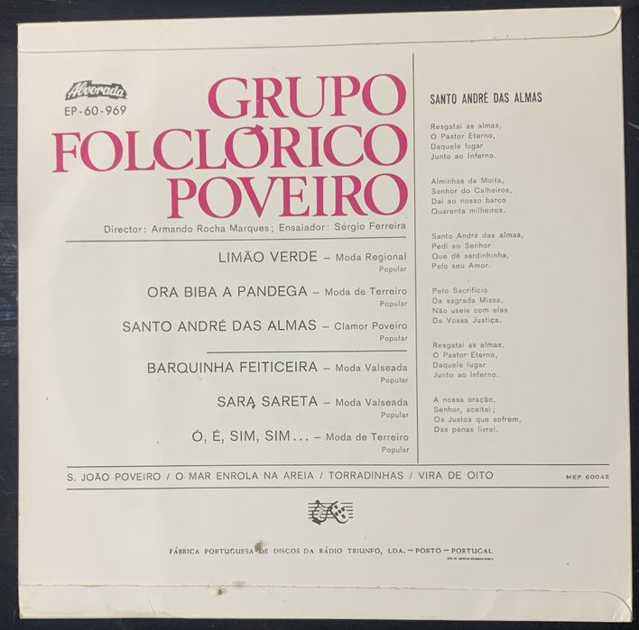 Vinil Grupo Folclórico Poveiro