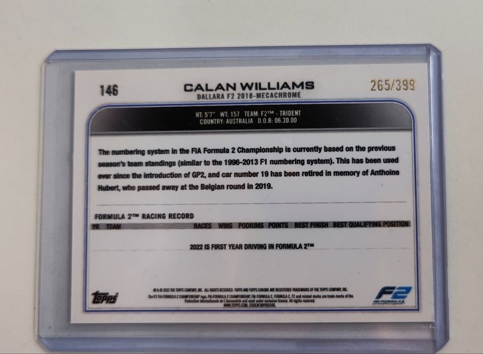 12 Cartas Topps Chrome F1 + 3 Numeradas