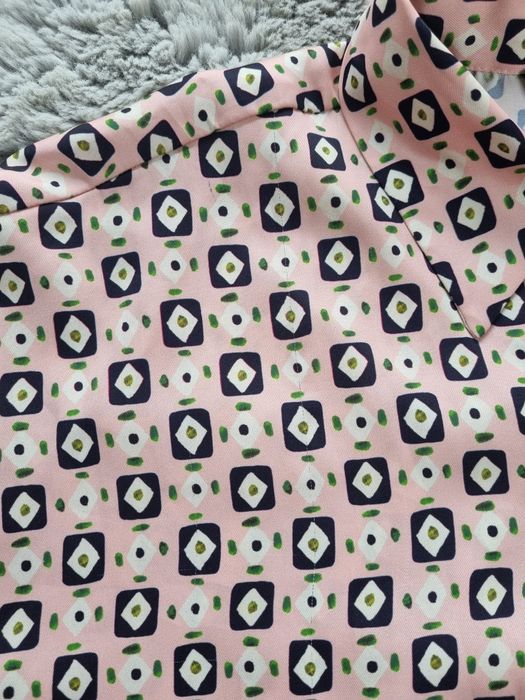 Koszula różowa geometryczny wzór rozmiar L Zara