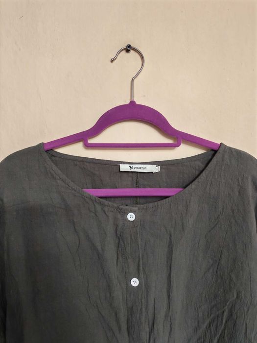 Koszula khaki z okrągłym dekoltem 44 (2XL) Yidarton