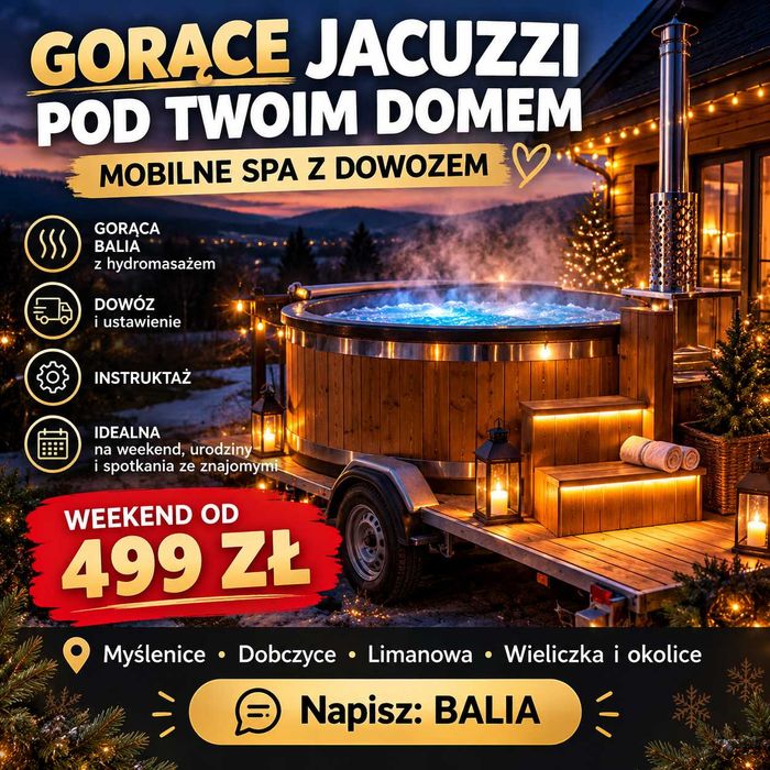GORĄCA BALIA Z JACUZZI pod Twoim domem! mobilna balia
