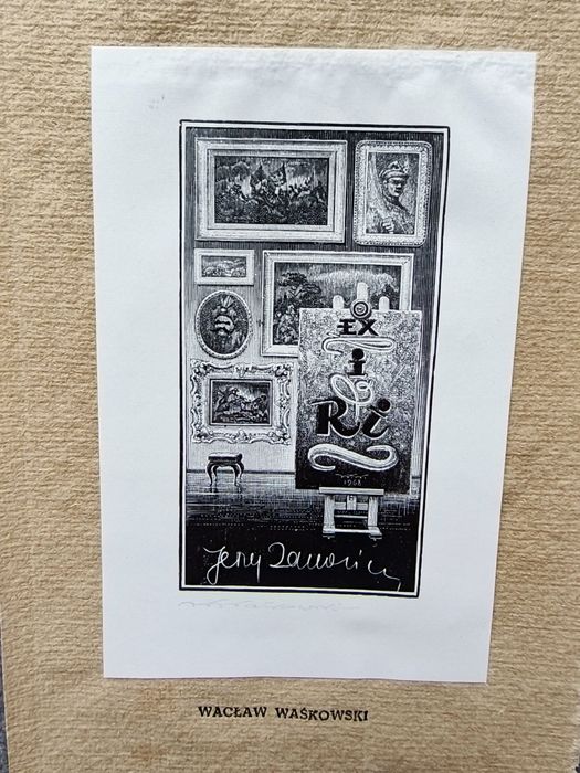 Exlibris, ekslibris Wacław Waśkowski z podpisem