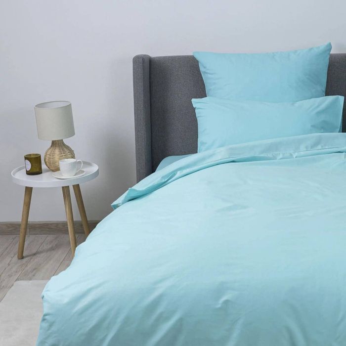 Комплект постільної білизни односпальний блакитний, бірюзовий, постіль