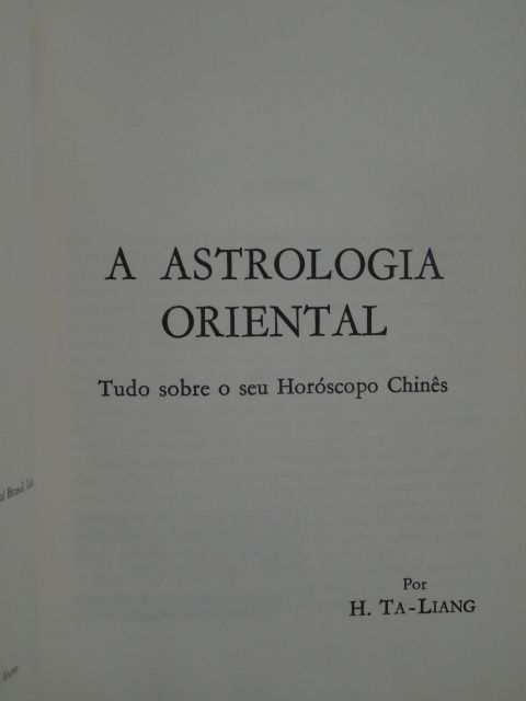Astrologia Oriental de H. Ta Liang