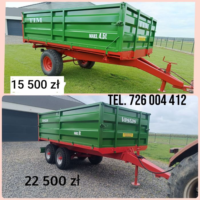 Przyczepa wywrotka, tandem 8ton, kiper