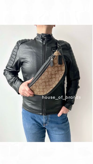 COACH Warren Belt Bag Чоловіча шкіряна сумочка бананка мужская сумка