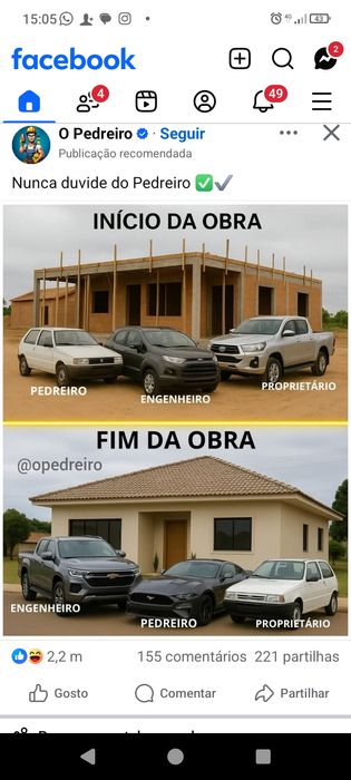 4 dias livres, e ser O seu Pedreiro (bloco, tijolo, ladrilhos, reboco