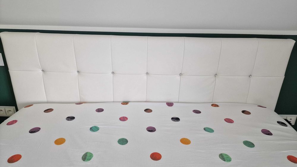 ŁÓŻKO białe ekoskóra na materac 200x180!