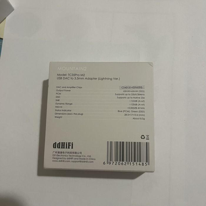 Продаю цап DDHifi tc35pro m2 ligntning