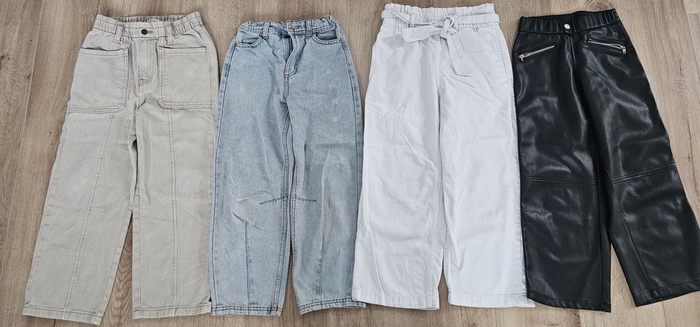 Spodnie r.134 dla dziewczynki szerokie nogawki