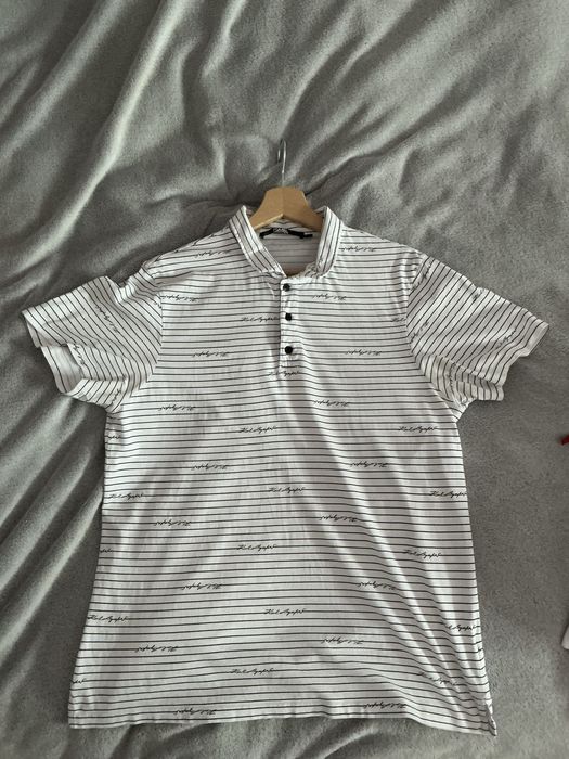 Polo Karl Lagerfeld biala w paski roz.L oryginalne