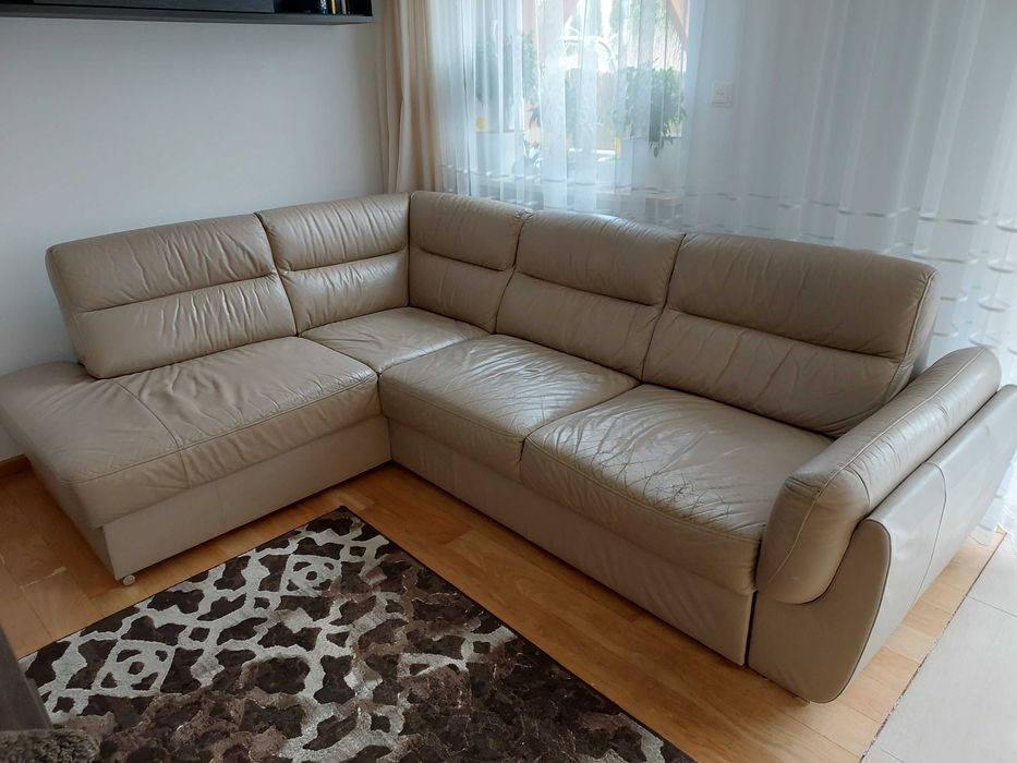 Używany skórzany narożnik lewostronny