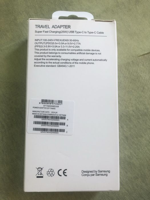 Ładowarka Samsung 25w z kablem box oryginalna