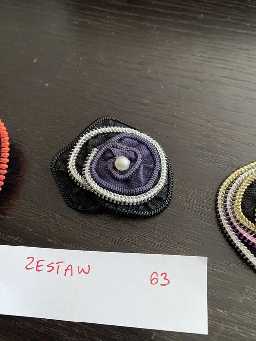 Broszki handmade z suwaków unikat zestaw 63
