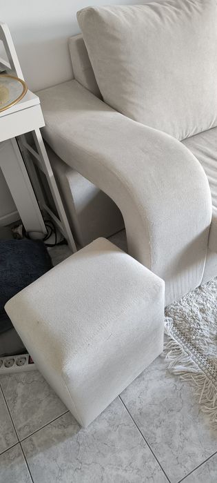 Sofá 2 Lugares Onda (180x90cm) - Cor : Bege 2 Puffs