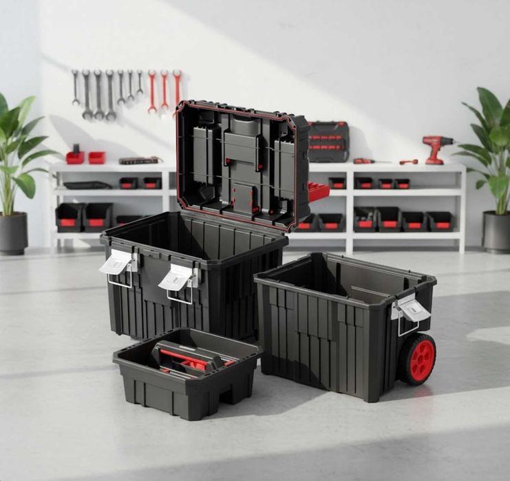 Skrzynka Narzędziowa Na Kółkach 3w1 Metalowe Klamry + GRATIS Organizer