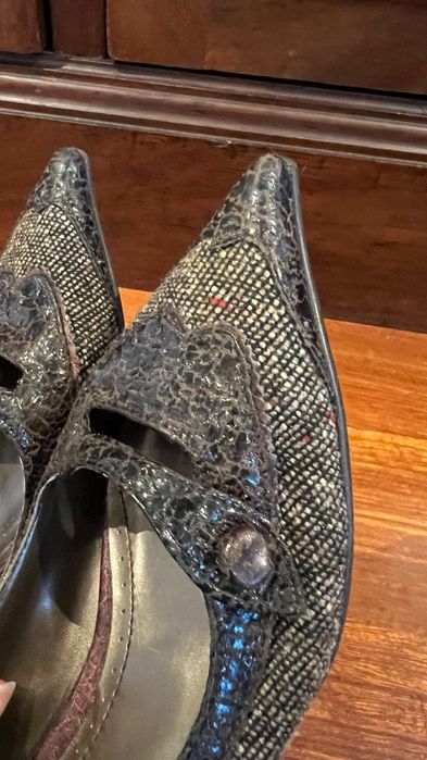 Sapatos de salto baixo castanhos anos 2000 / estilo y2k