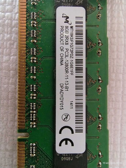 Pamięć Micron MT18KSF1G72PDZ-1G6E1FF, 32GB 2Rx4 PC3L DDR3 12800R 1600MHz